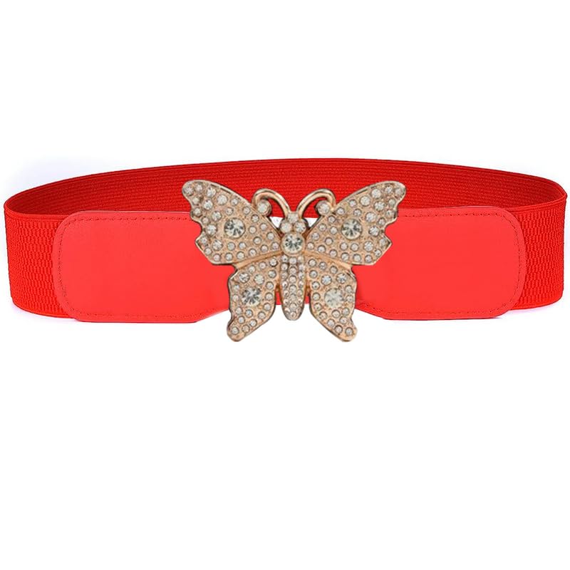 Redhorns Elastic Ladies Wide Belt#color_red