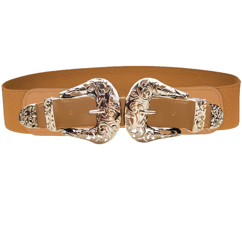 Redhorns Elastic Ladies Wide Belt#color_tan