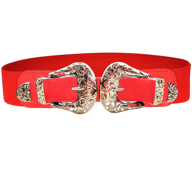 Redhorns Elastic Ladies Wide Belt#color_red