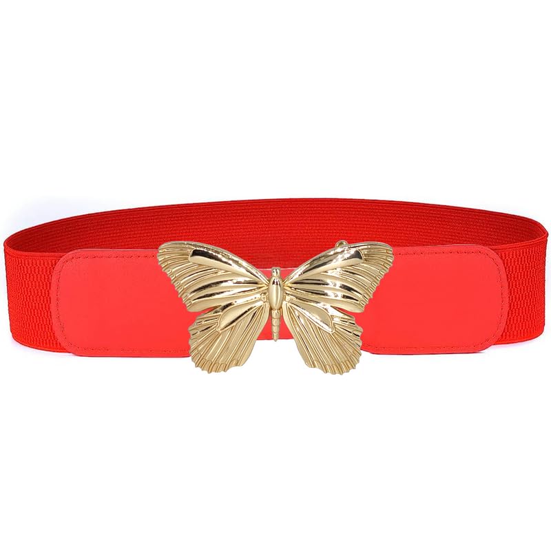 Redhorns Elastic Ladies Wide Belt#color_red