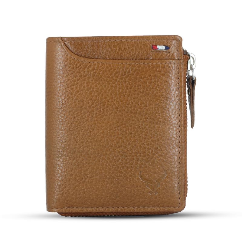 Men's Genuine Leather Bi-Fold Wallet#color_tan-new