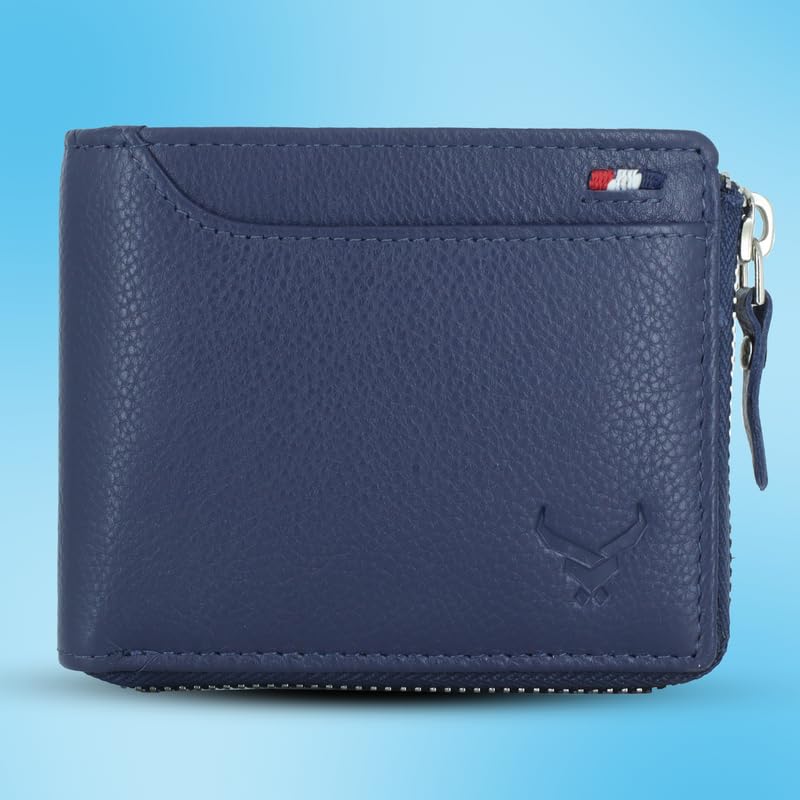 Men's Genuine Leather Bi-Fold Wallet Tan#color_blue