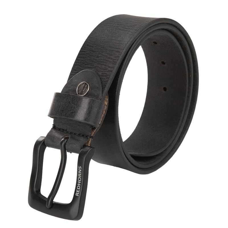 Men leather casual waist Belt#color_black