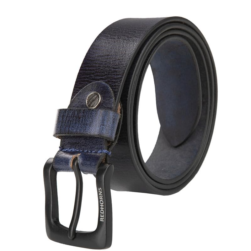 Men leather casual waist Belt#color_navy-blue