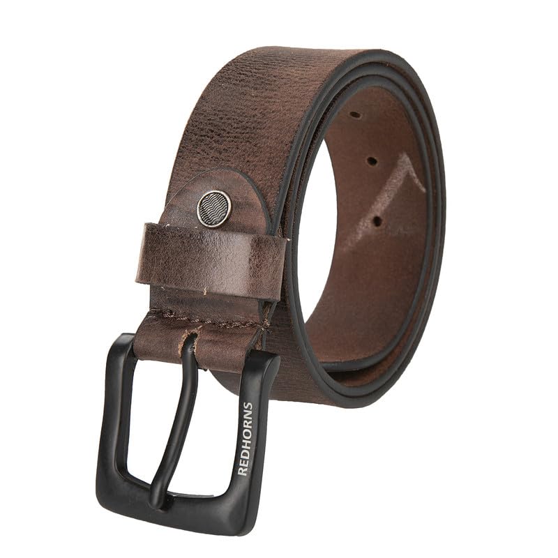 Men leather casual waist Belt#color_brown