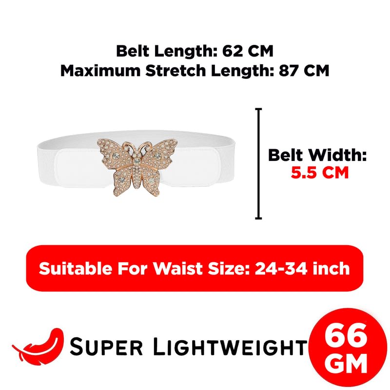 Redhorns Elastic Ladies Wide Belt#color_white