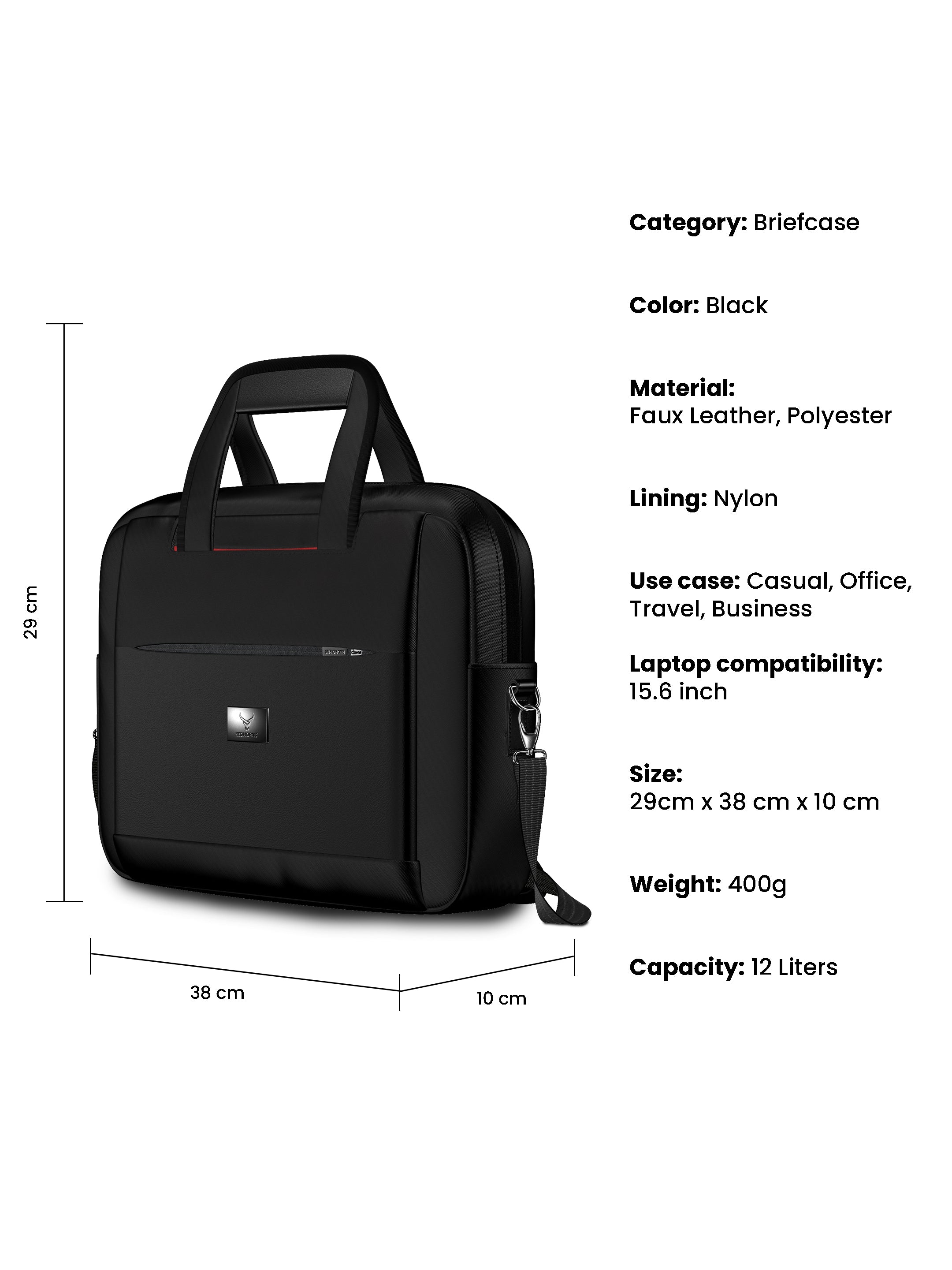 Drift Executive Black Laptop Briefcase new