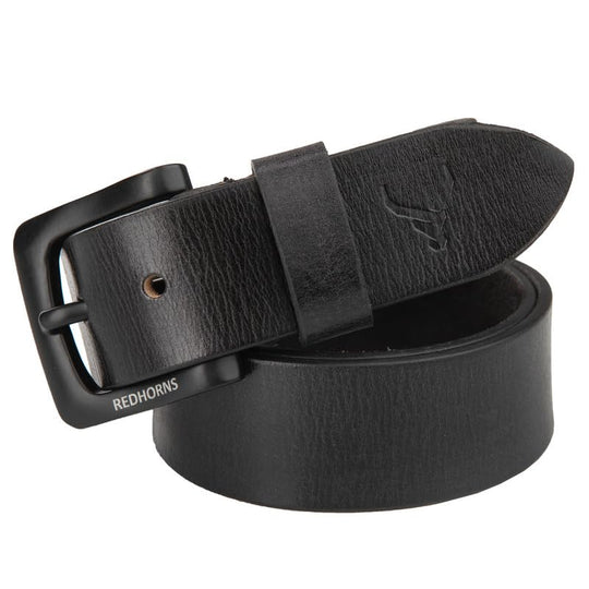 Men leather casual waist Belt#color_black