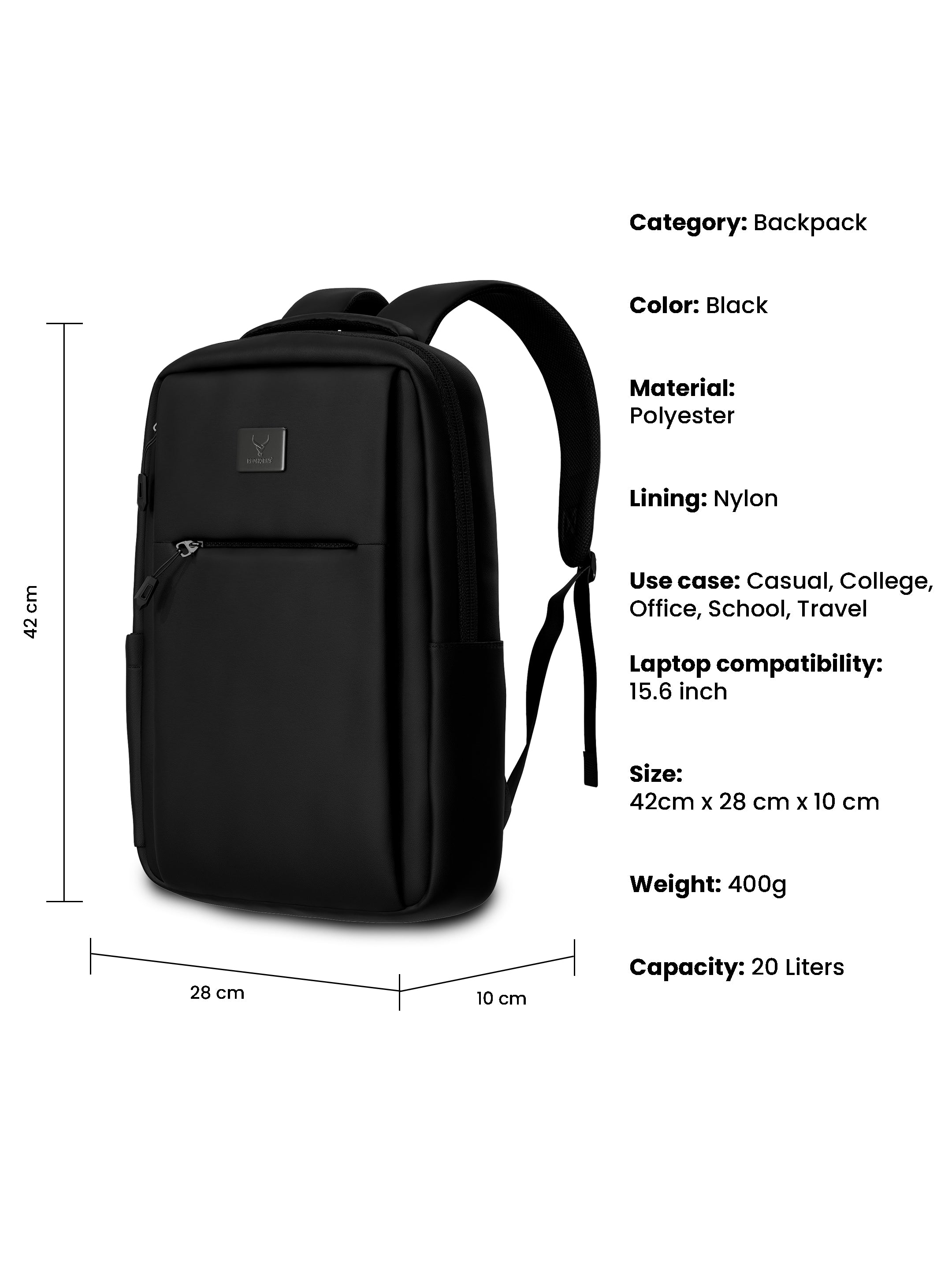 UrbaNoir Backpack 20L NEW