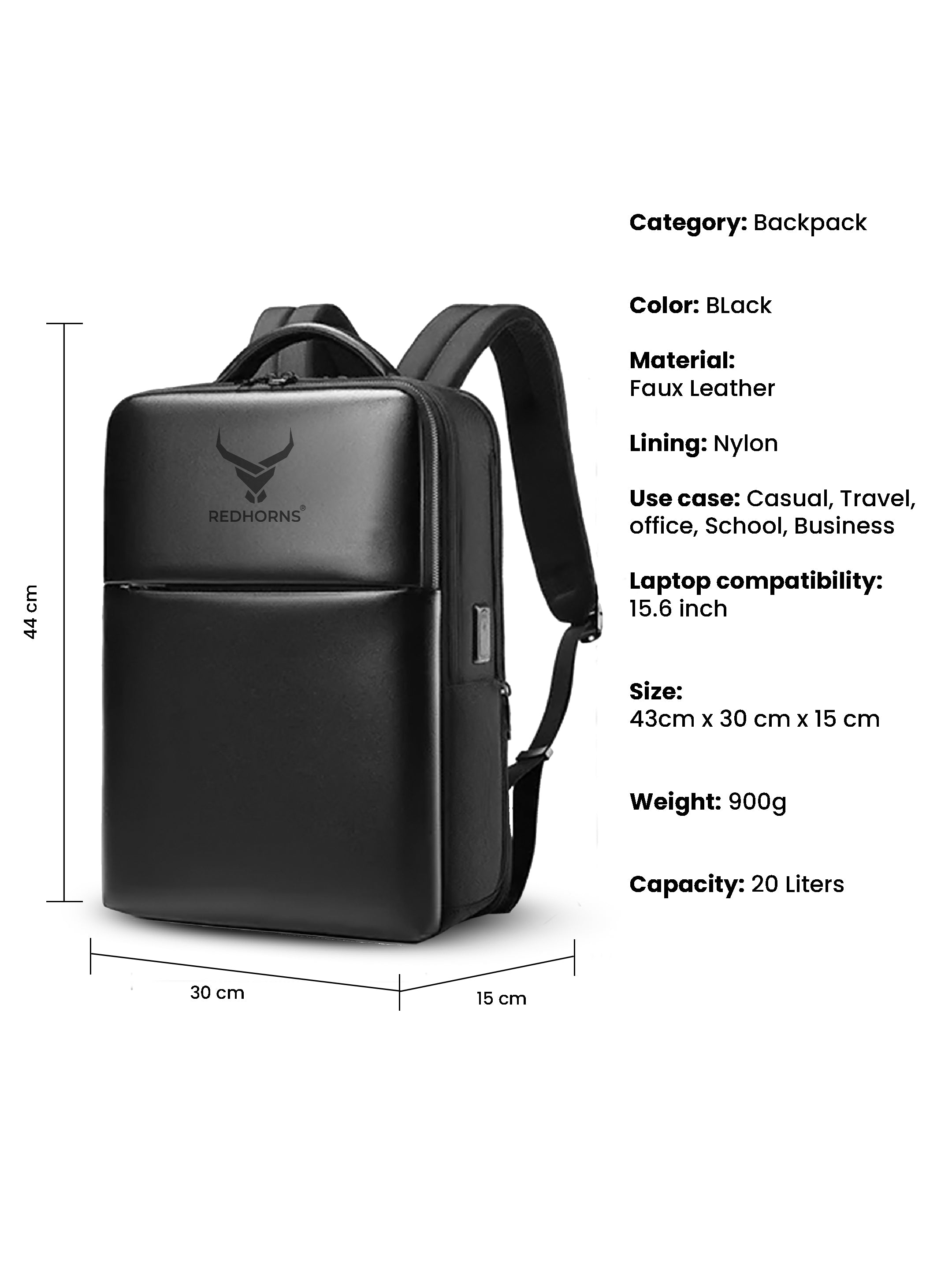 20L Waterproof Anti-theft 15.6" Laptop Backpack With USB Charging Port(new}
