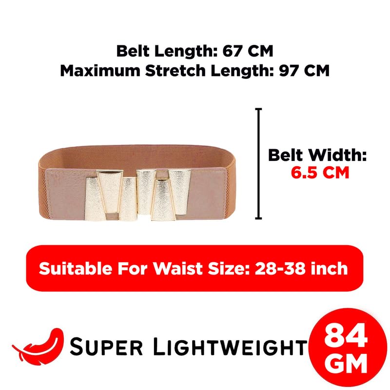 Redhorns Elastic Ladies Wide Belt#color_brown