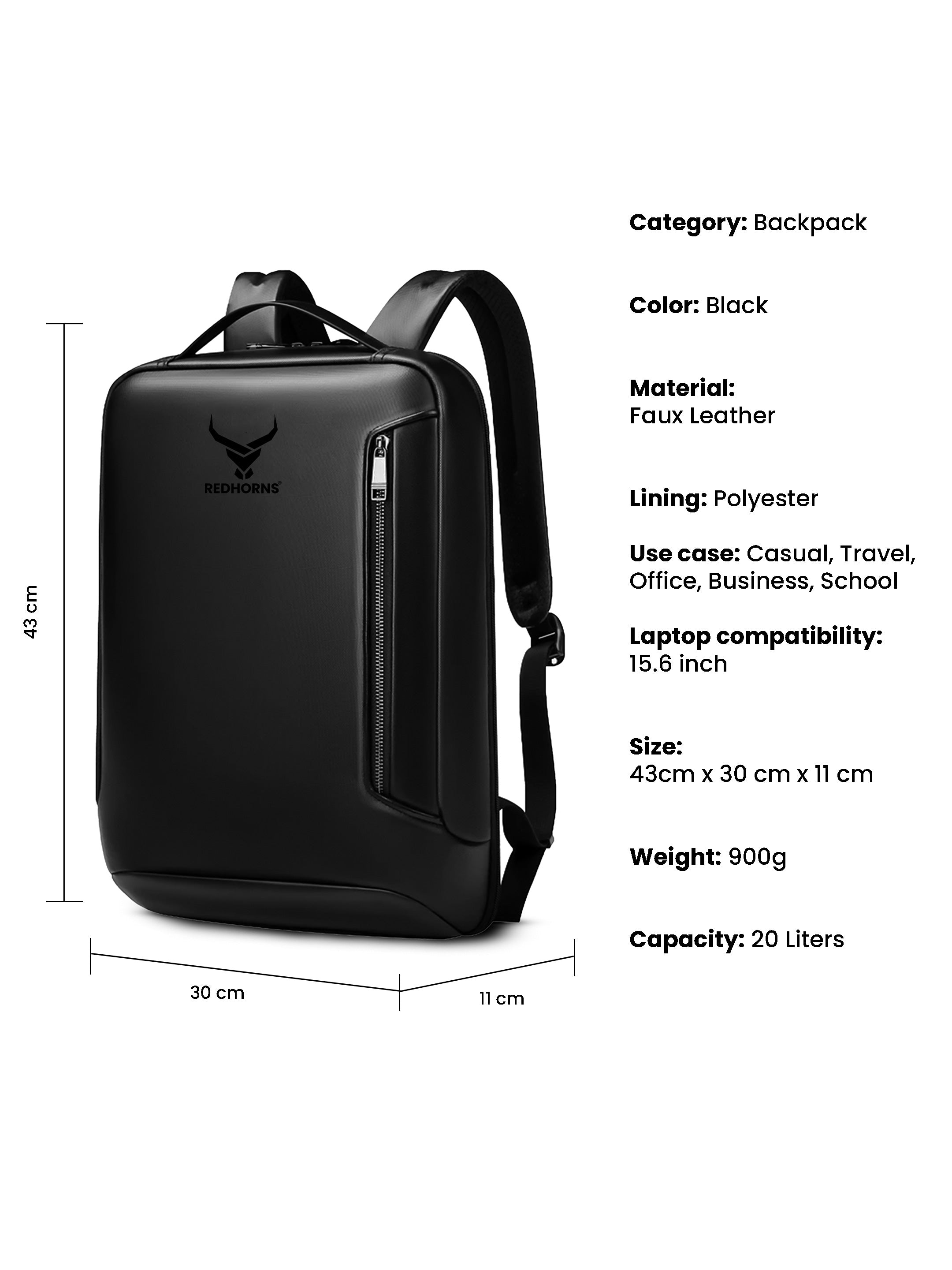 Faux Leather Laptop Backpack new