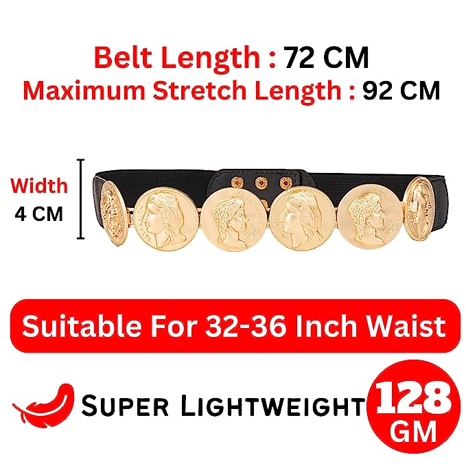 Redhorns Elastic Ladies Wide Belt#color_black-new