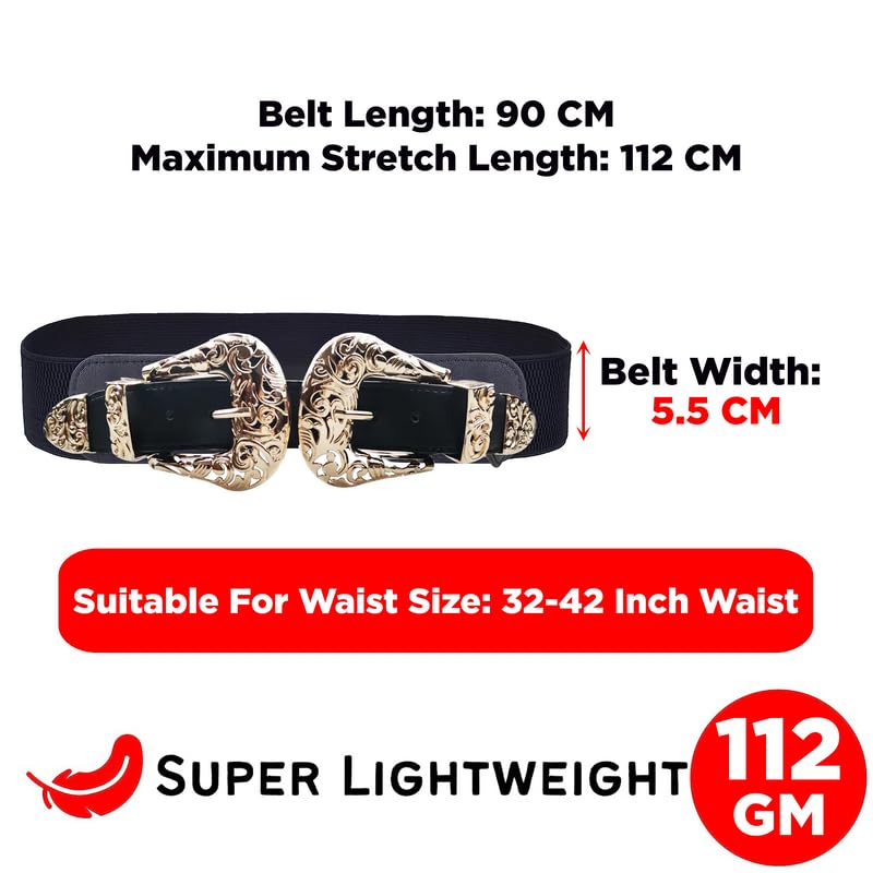 Redhorns Elastic Ladies Wide Belt#color_black