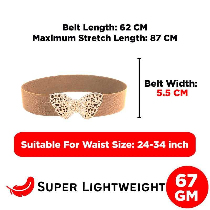 Redhorns Elastic Ladies Wide Belt#color_brown