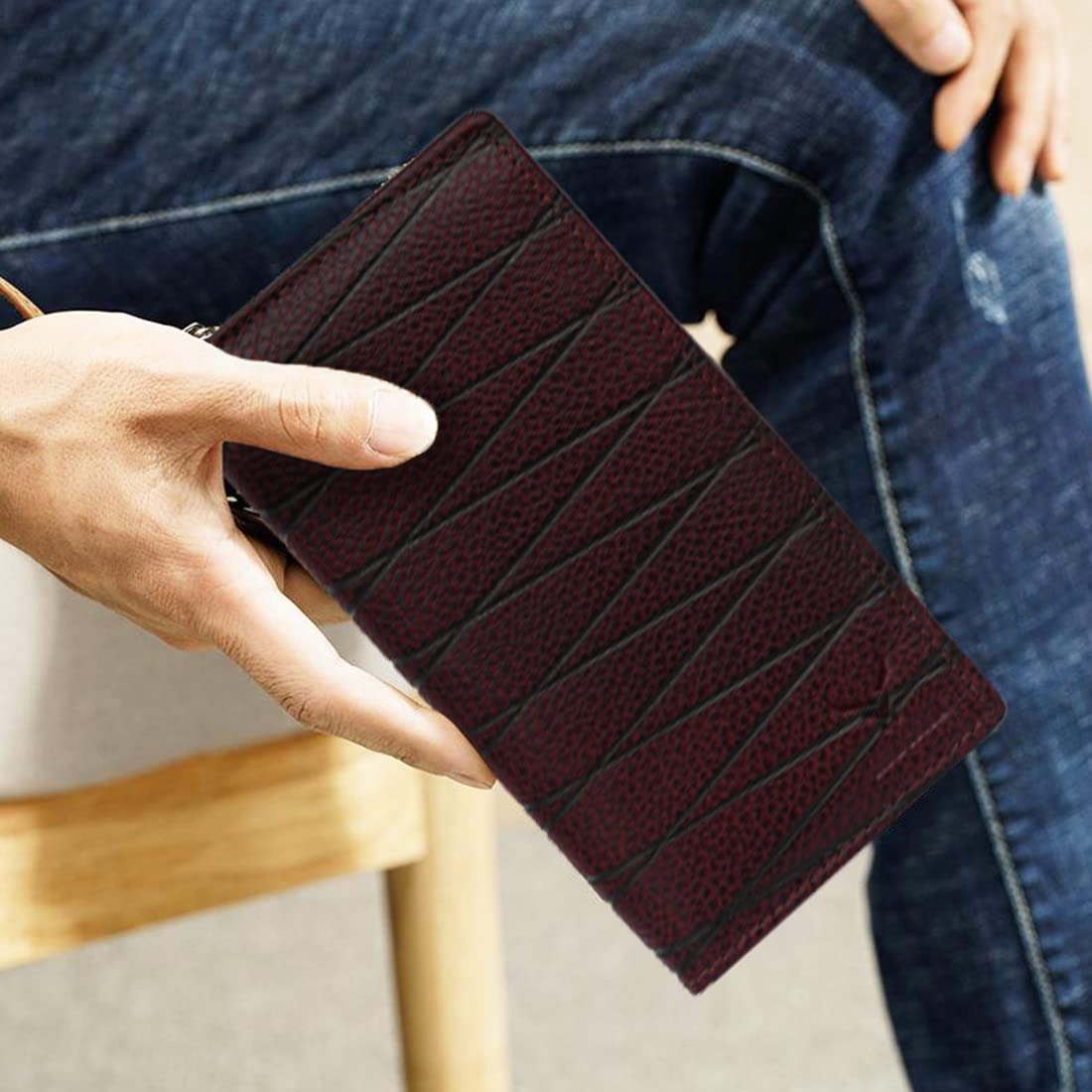 Womens Long Wallet#color_cherry