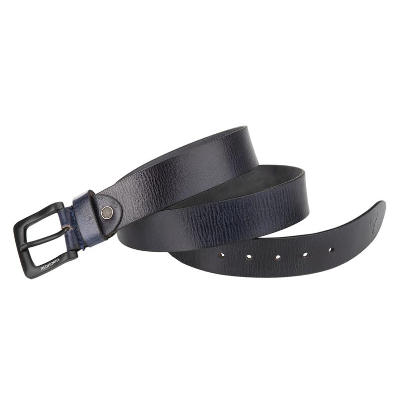 Men leather casual waist Belt#color_navy-blue