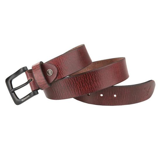 Men leather casual waist Belt#color_redwood