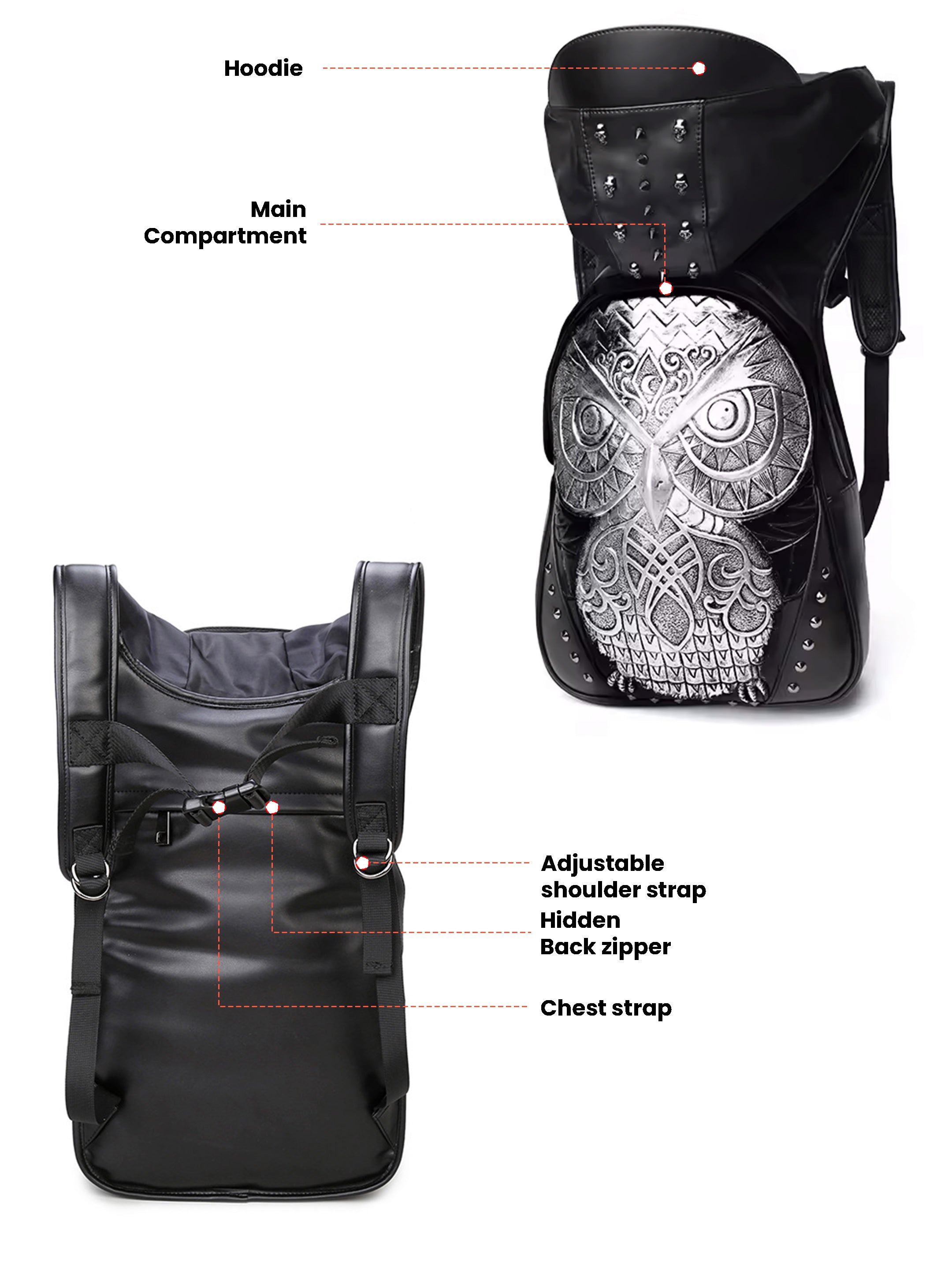Silver Owl 3D Armor Backpack