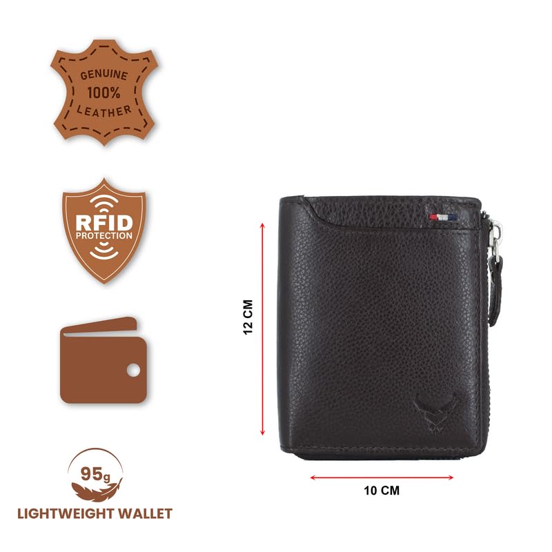 Men's Genuine Leather Bi-Fold Wallet#color_brown-new