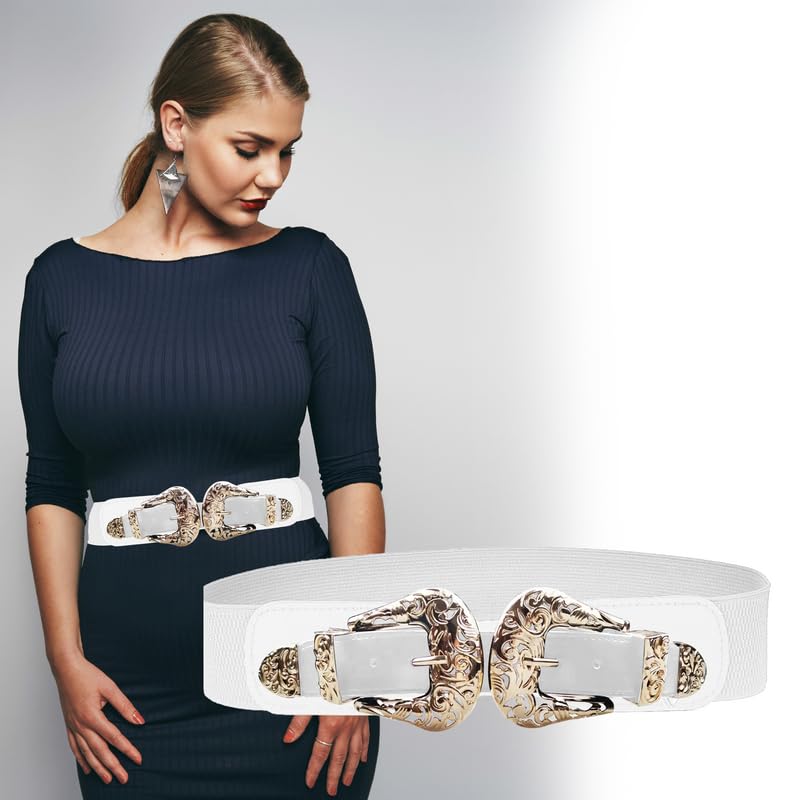 Redhorns Elastic Ladies Wide Belt#color_white