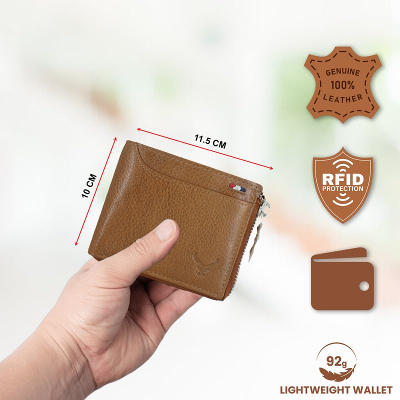 Men's Genuine Leather Bi-Fold Wallet Tan#color_tan-new