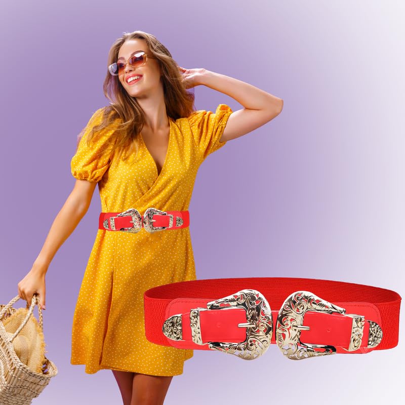 Redhorns Elastic Ladies Wide Belt#color_red