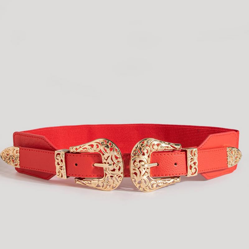 Redhorns Elastic Ladies Wide Belt#color_red