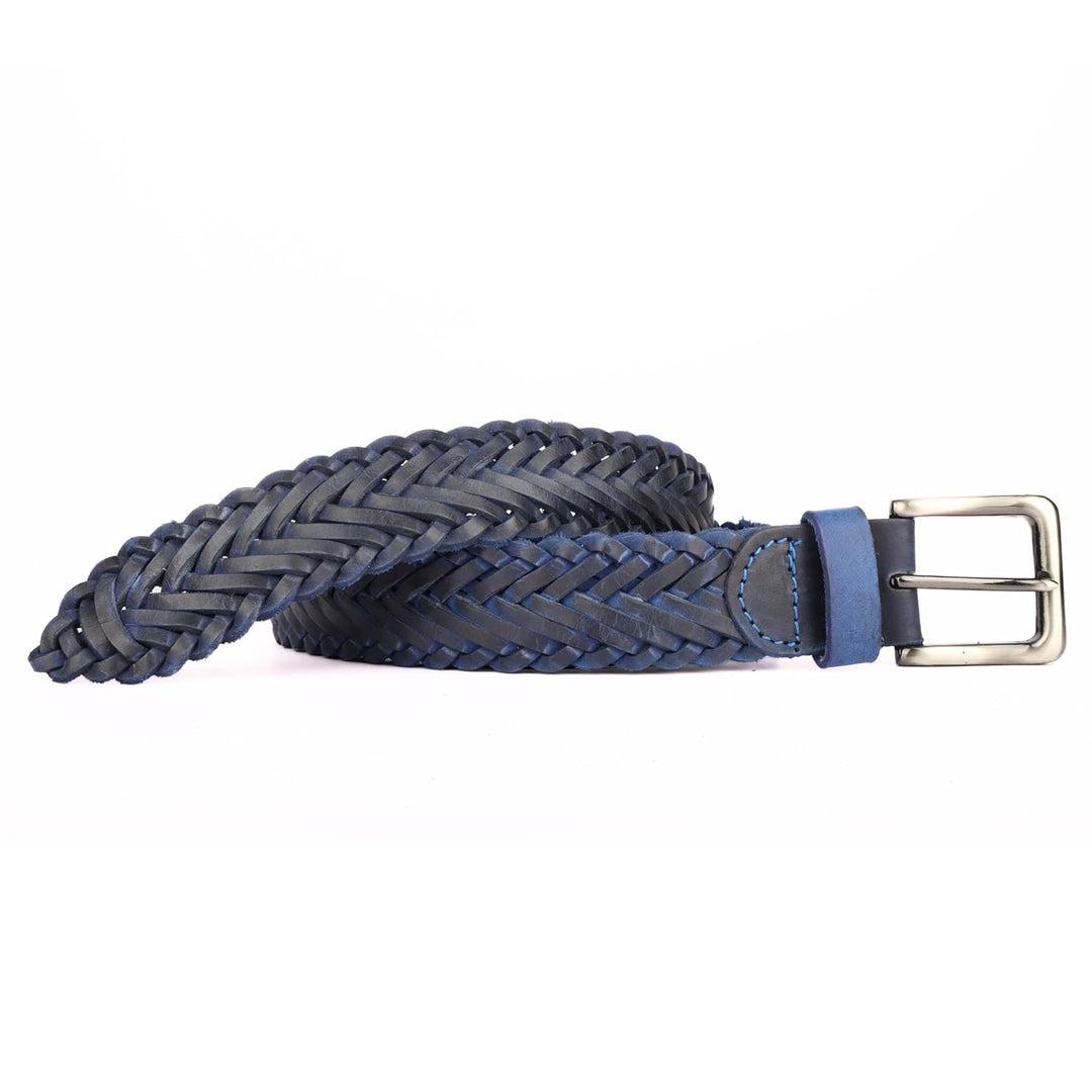 Men's Genuine Leather Braided Waist Belt
