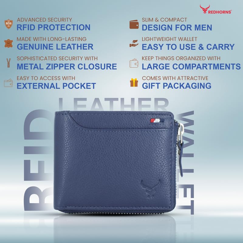 Men's Genuine Leather Bi-Fold Wallet Tan#color_blue
