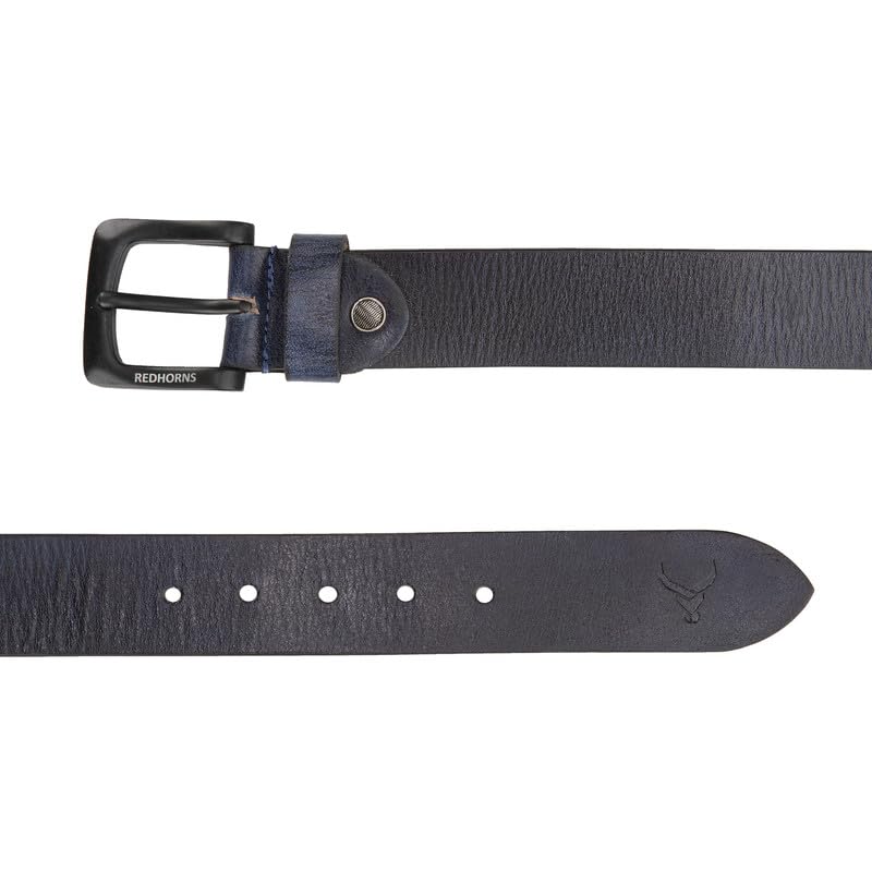 Men leather casual waist Belt#color_navy-blue