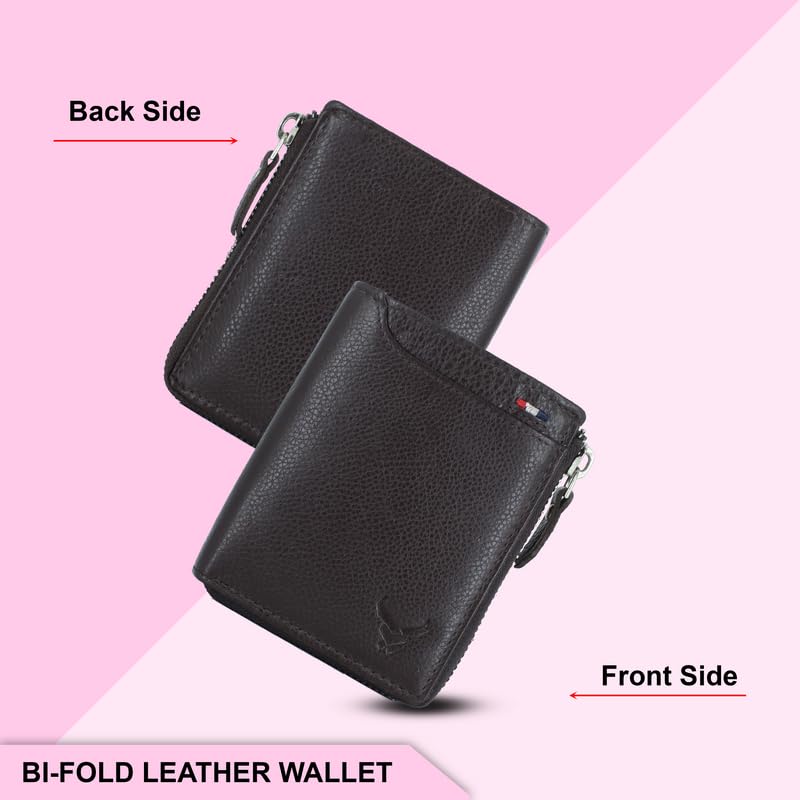 Men's Genuine Leather Bi-Fold Wallet#color_brown-new