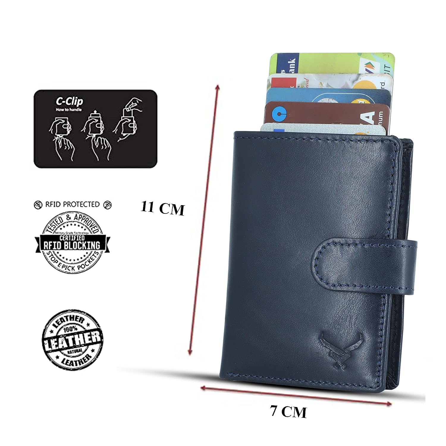 Brown color cardholder#color_navy-blue