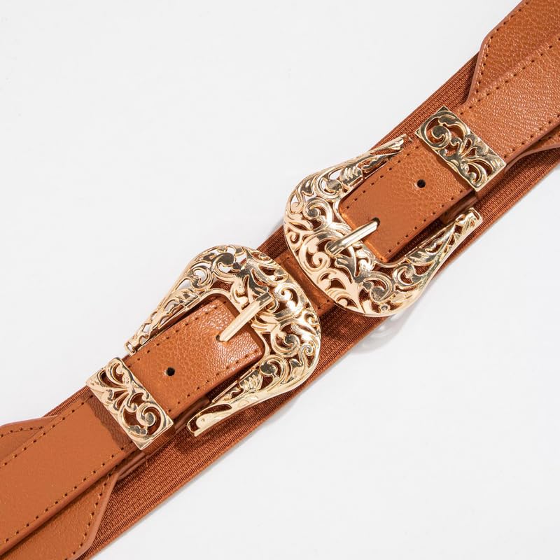 Redhorns Elastic Ladies Wide Belt#color_tan