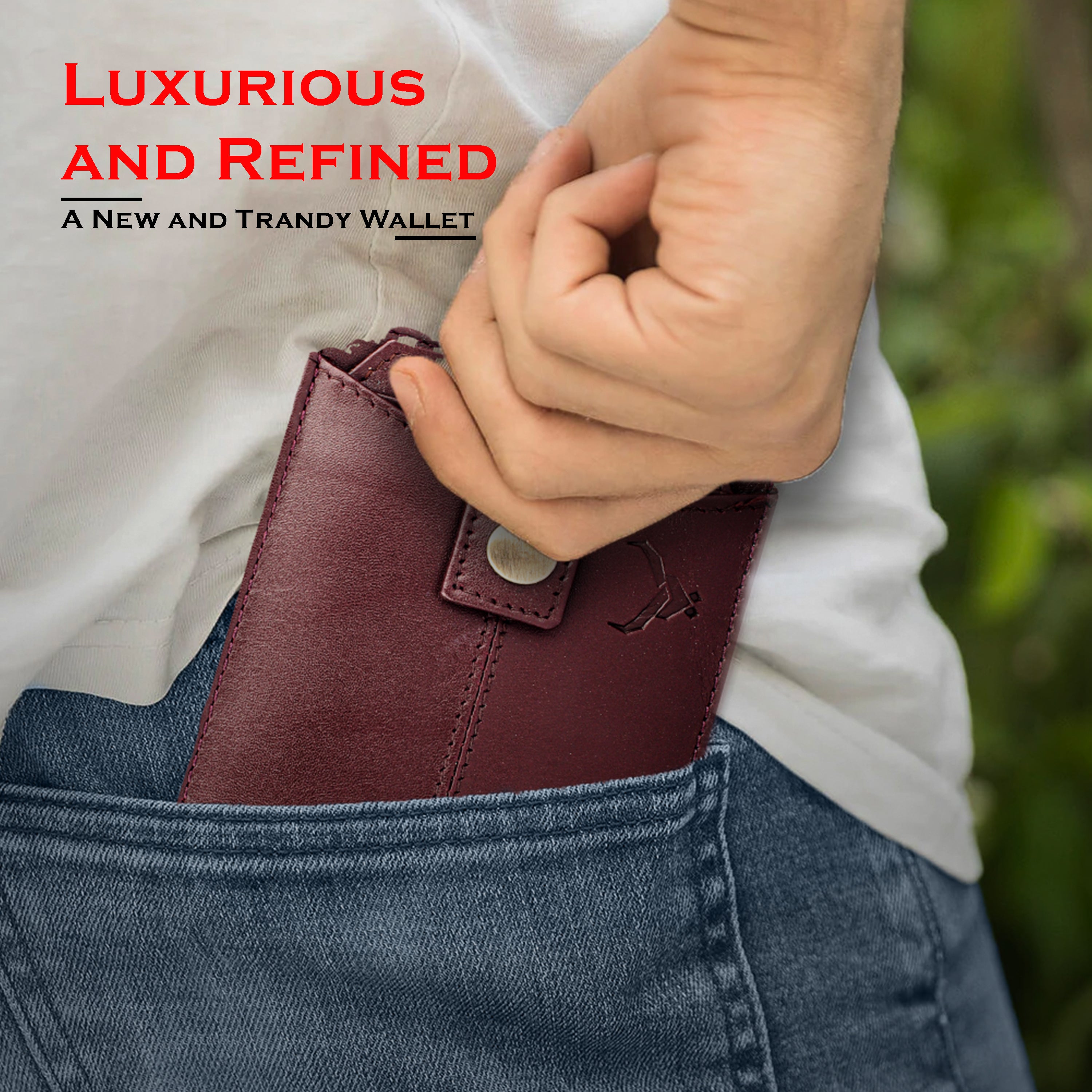 Rfid protected men leather wallet#color_maroon