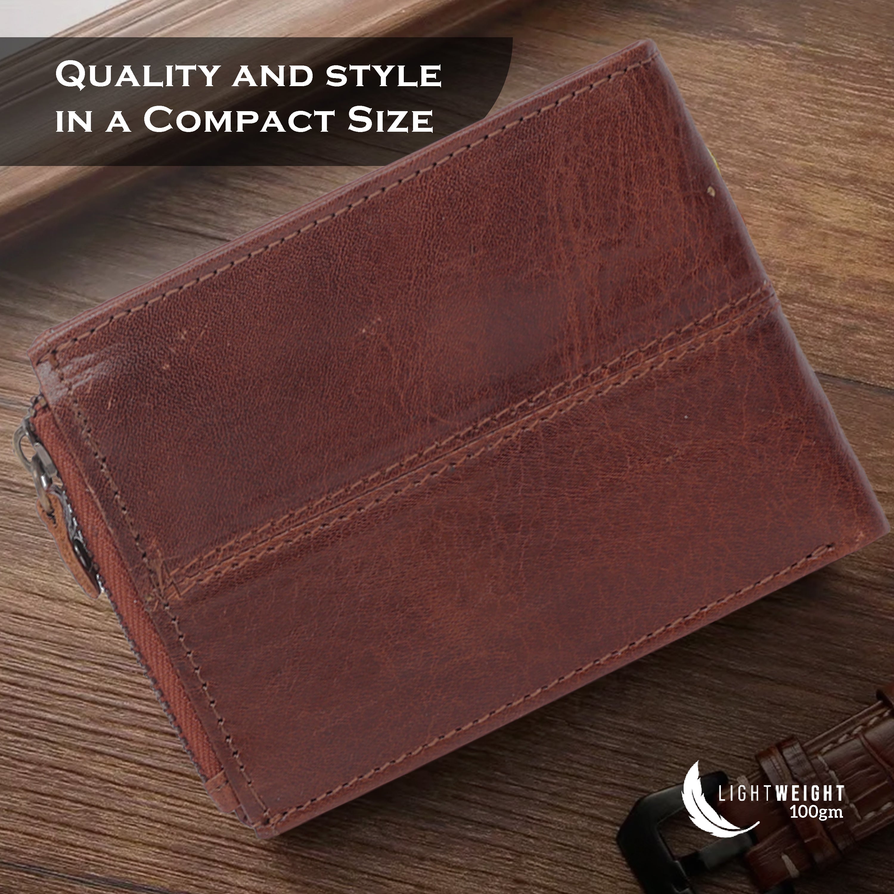 Rfid protected men leather wallet#color_dark-brown