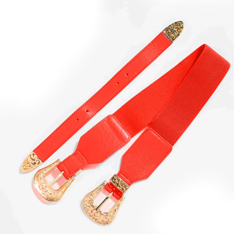 Redhorns Elastic Ladies Wide Belt#color_red