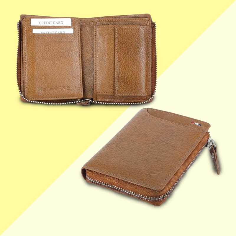 Textured RFID Protected Genuine Leather Bi-Fold Wallet for Men