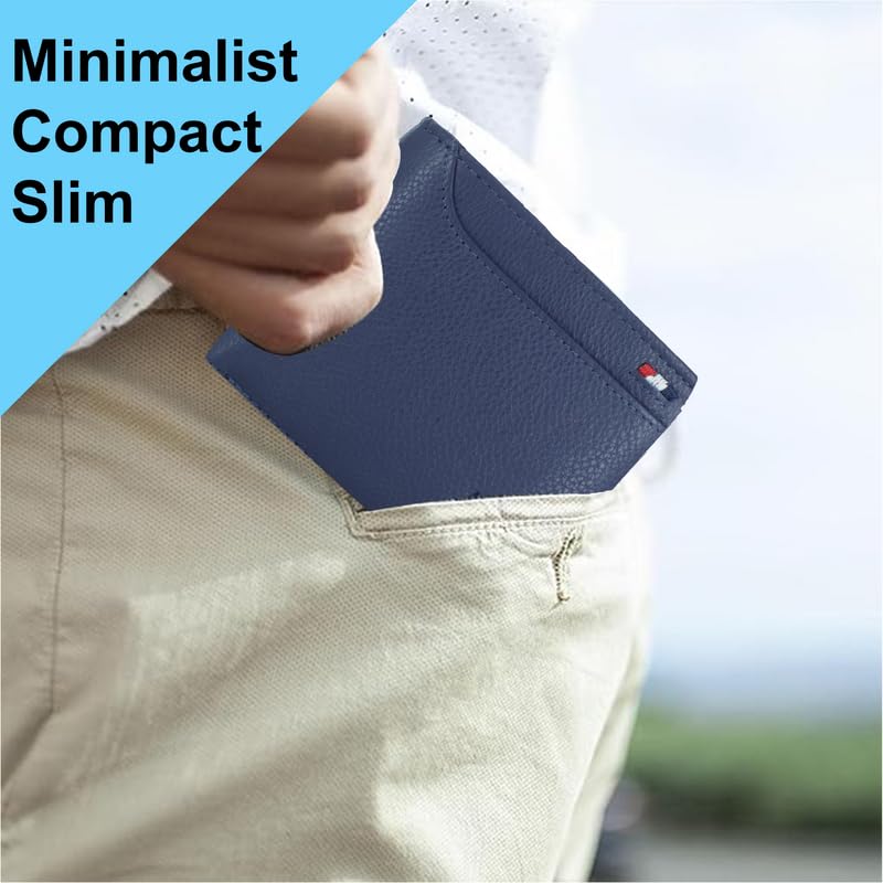 Men's Genuine Leather Bi-Fold Wallet Tan#color_blue