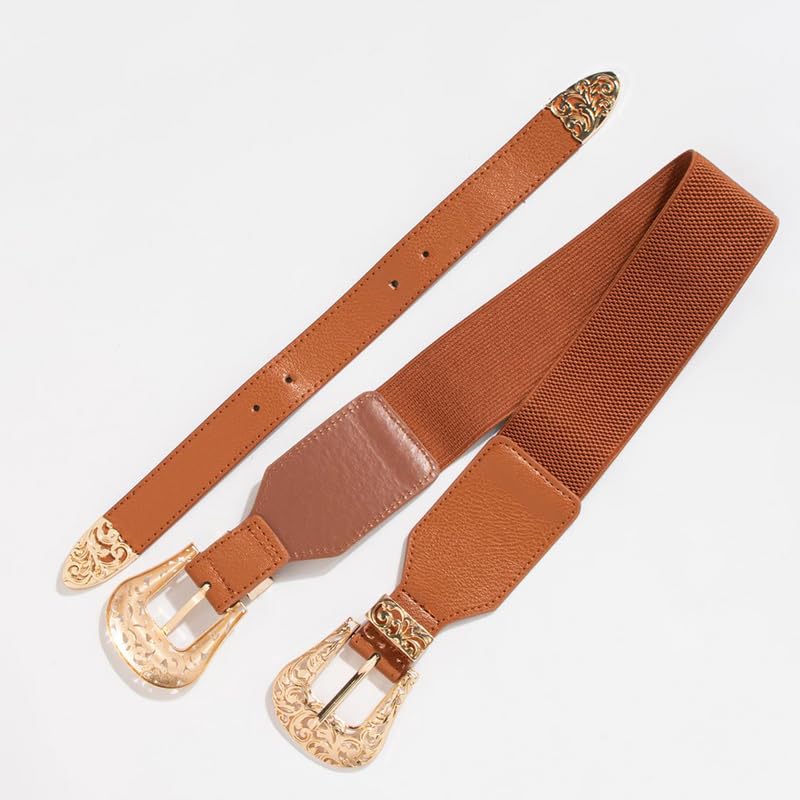Redhorns Elastic Ladies Wide Belt#color_tan