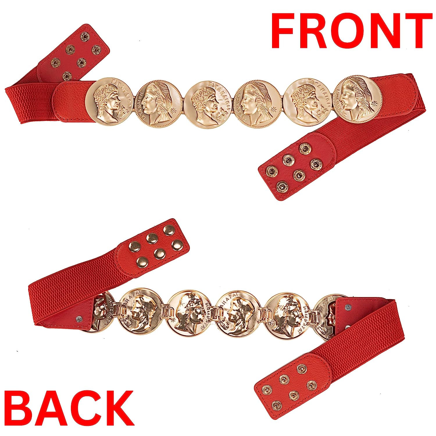 Redhorns Elastic Ladies Wide Belt#color_red