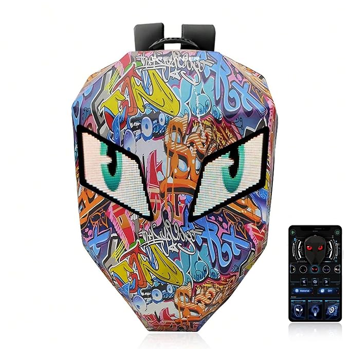 Waterproof laptop riding led bag#color_graffiti