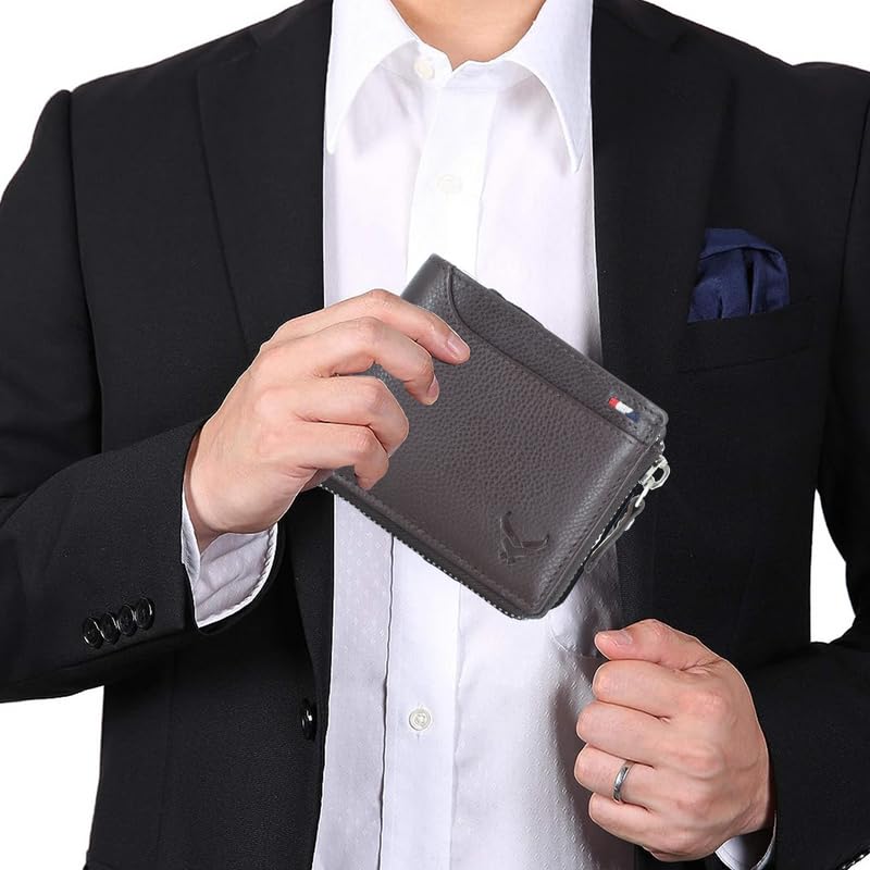 Men's Genuine Leather Bi-Fold Wallet Tan#color_brown-new