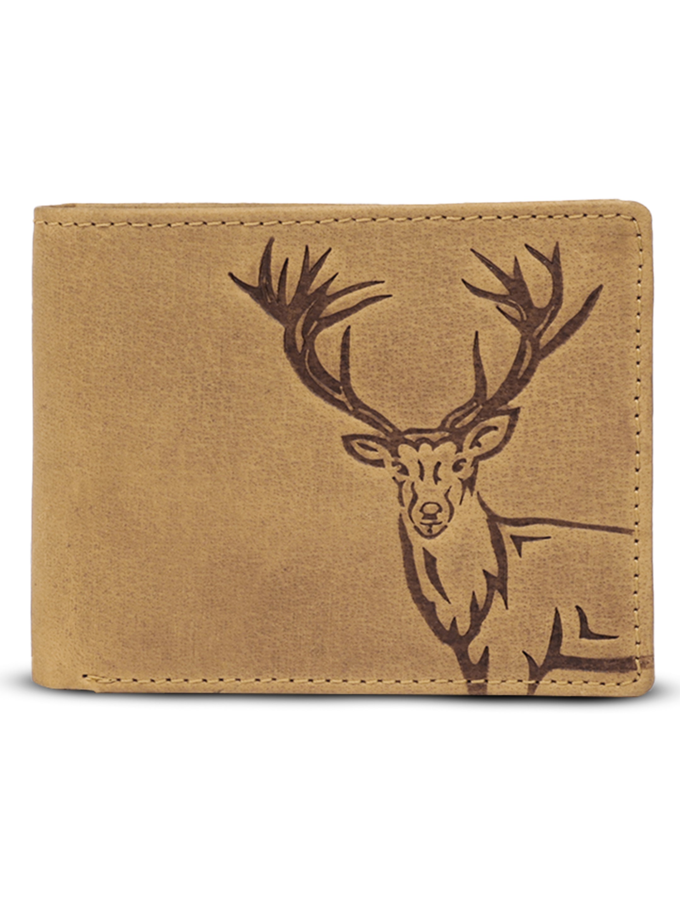 Men's leather wallet rfid protected slim wallet bifold wallet#color_tan