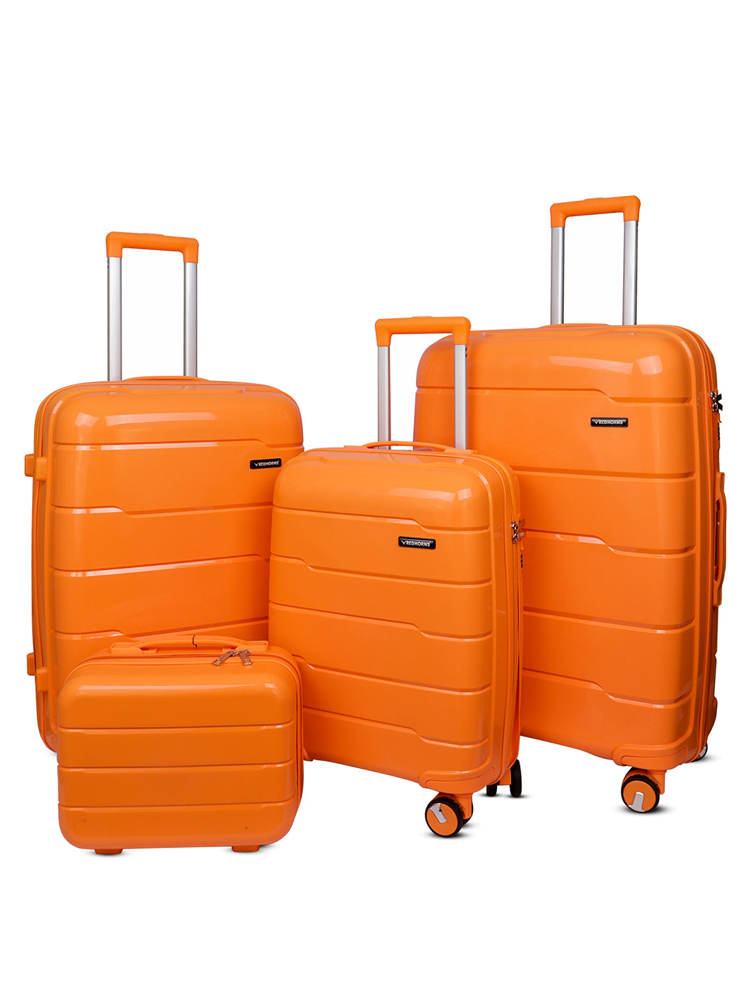 Travel luggage trolley travel suitcase set of 3 luggage trolley set of 3#color_orange