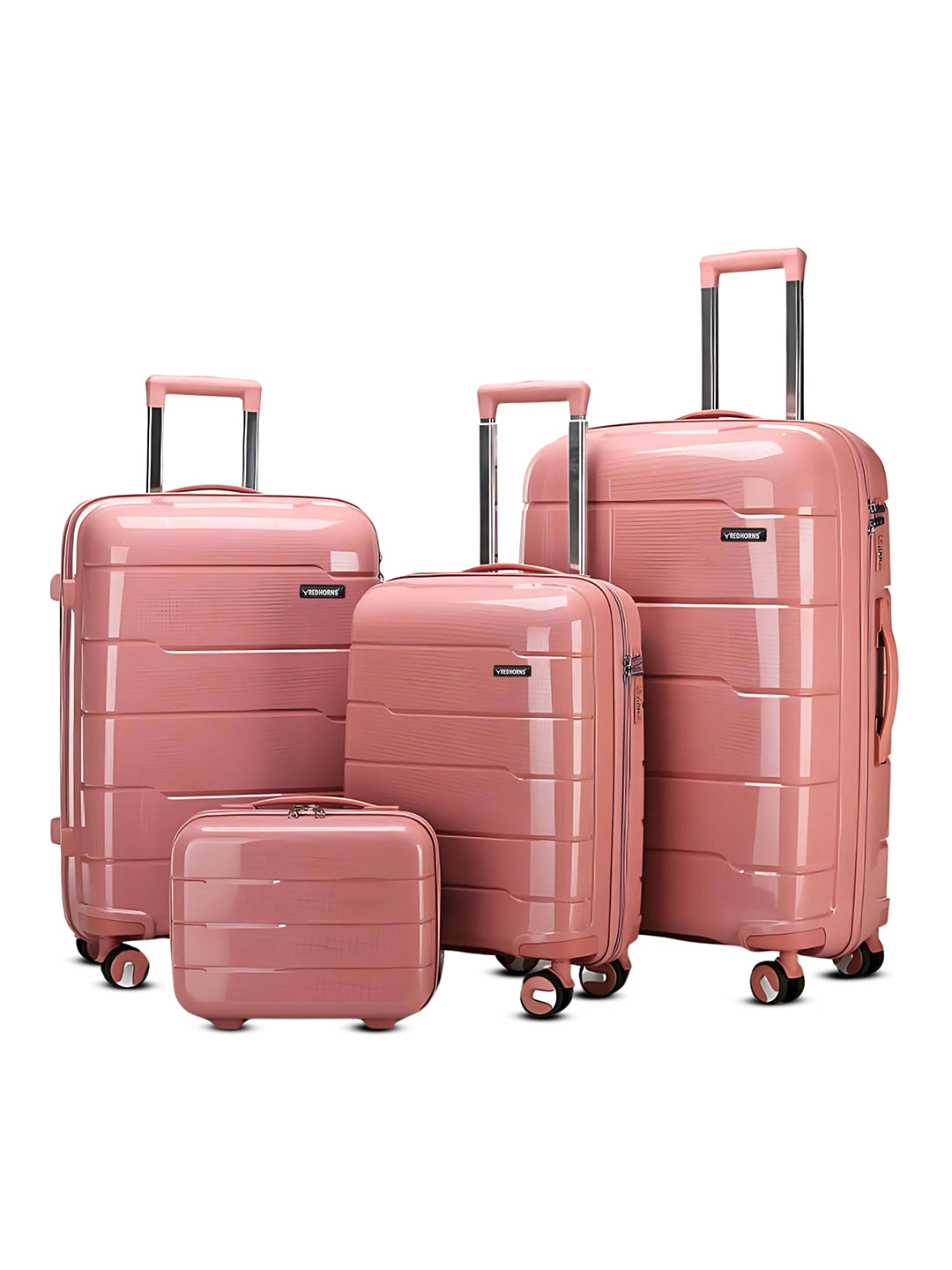 Travel luggage trolley travel suitcase set of 3 luggage trolley set of 3#color_rose