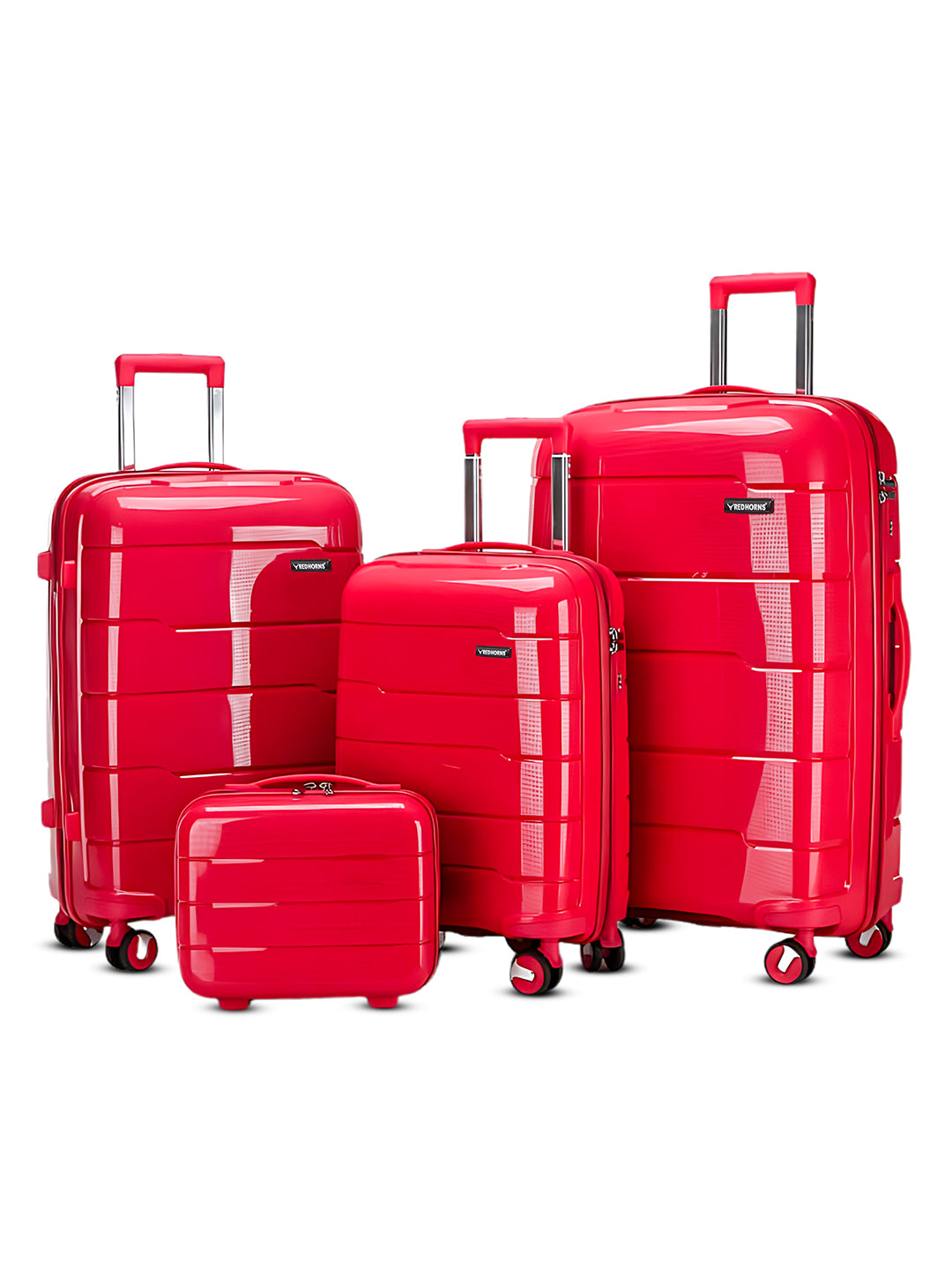 Travel luggage trolley travel suitcase set of 3 luggage trolley set of 3#color_red