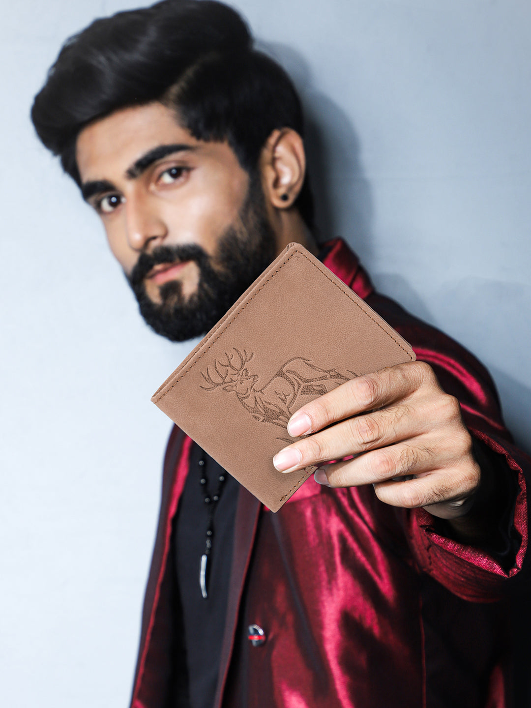 Rfid protected men leather wallet#color_light-brown