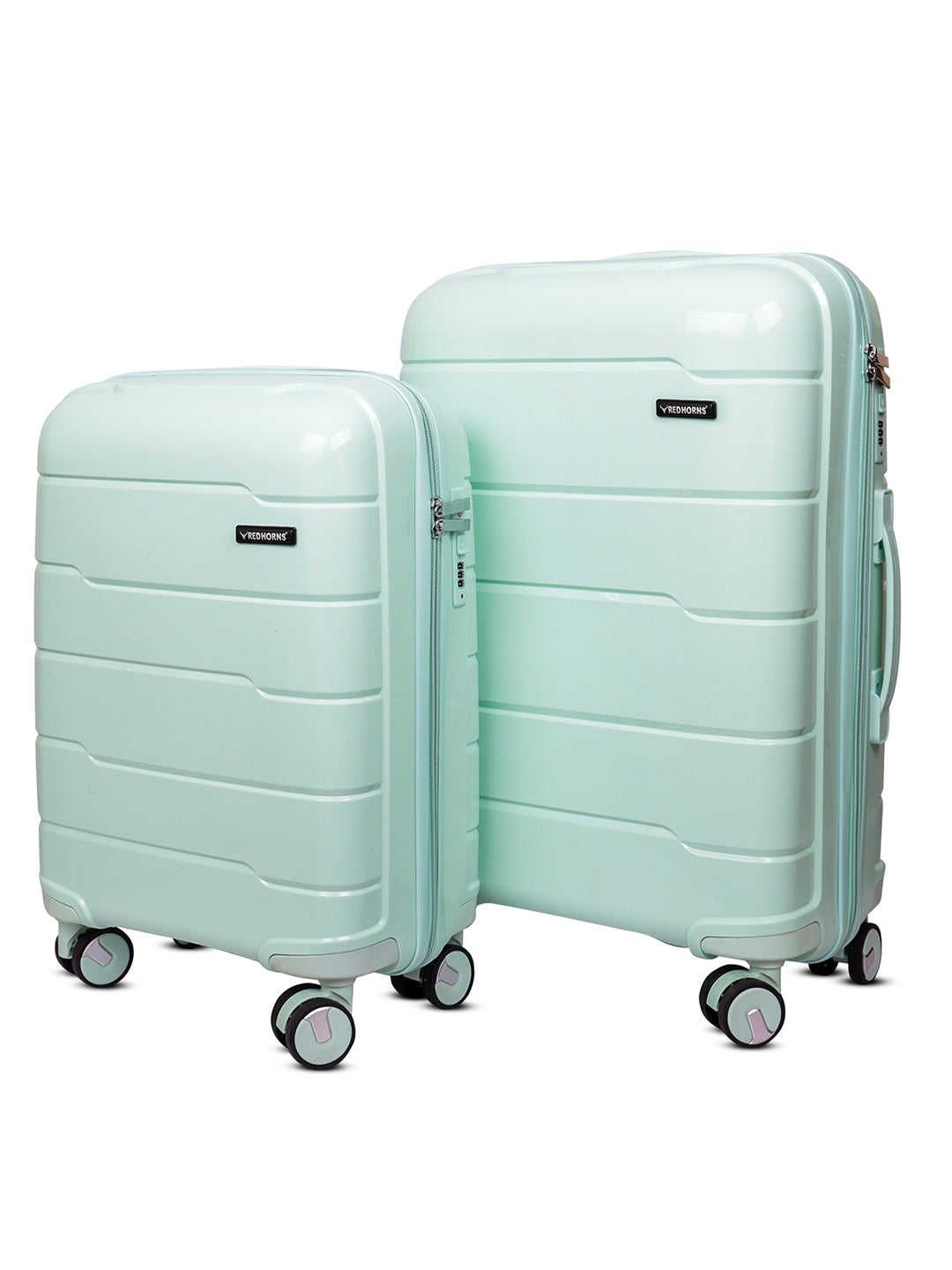 Travel luggage trolley travel suitcase set of 2 luggage trolley set of 2#color_light-green