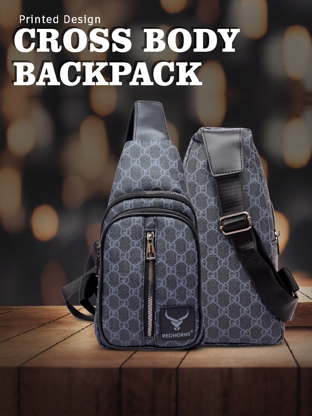 Waterproof crossbody sling bag#color_grey